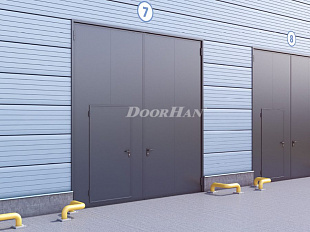 Промышленные распашные ворота Doorhan с сэндвич-панелью 3000x3000