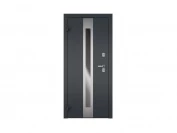 Lacobel стекло в декоративной рамке из алюминия. Покрытие «Антрацит» (порошковая краска цвета RAL 7016)